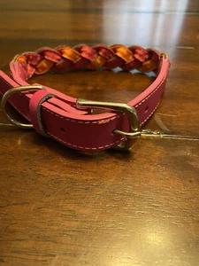 Pink And Orange Faux Leather Collar For Small/ Medium Dogs *NEW* - Picture 1 of 5