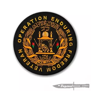 Operation Enduring Freedom bestickter Patch Veteran - 5" RUND mit WACHSUNTERLAGE - Bild 1 von 1