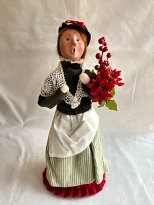 Byers Choice 2010 Mujer Vendiendo Flores de Pascua y Acebo Vacaciones Difícil de Encontrar - Imagen 1 de 13