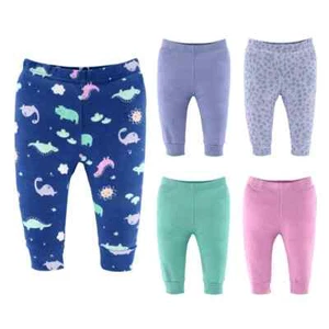 Dino Madness 100% Baumwolle 5er Pack Pull On Mädchen Baby Hosen von The Peanutshell - Bild 1 von 6