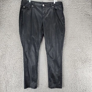 Ana Jeans Damen 18 schwarz Stretch High Rise beschichtetes Kunstleder Skinny *GUC* - Bild 1 von 14