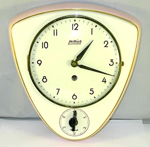 Hettich Wanduhr - Küchenuhr - Schwebegang - rosa - Mid century - 50er/60er Jahre - Bild 1 von 15