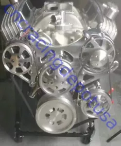 SBC Small Block Chevy Serpentine Pulley Conversion Kit ALT PS A/C 283 350 400 - Foto 1 di 8