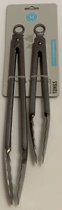Martha Stewart 2er Set Edelstahl Zange 9" 12" Easy Lock HooK Schlaufe Neu Meer - Bild 1 von 7