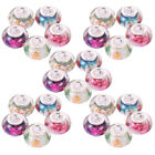 100 Pcs Large Hole Spacer Beads for Bracelet Christmas Craft Round Glass