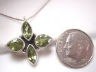 Quartet of Faceted Peridot Stones 925 Sterling Silver Necklace