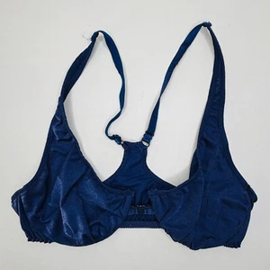 Vintage Vanity Fair Front Close Bra 34 Underwire Blue Delicate Fabric - Picture 1 of 13