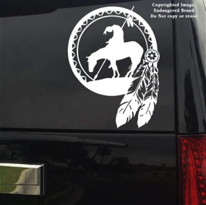 Native American End of the Trail with Indian Horse Dream Catcher Decal Sticker - Picture 1 of 8