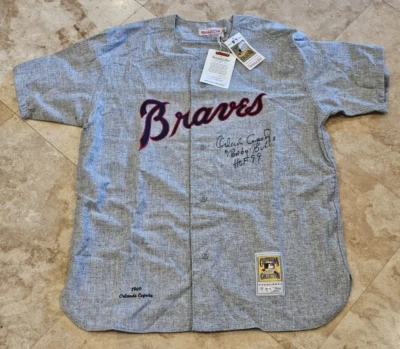 Rare ORLANDO CEPEDA Signed Mitchell & Ness Jersey-HOF-GIANTS-BRAVES-PSA - Image 1 of 4