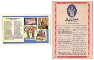 BARBARA FRITCHIE ~ Pair of Cards with John Greenleaf Whittier Poem - Picture 1 of 2