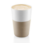 Eva Solo 2 Caf-Latte-Becher - pearl beige - 360 ml - Porzellan/Silikon - NEU