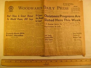 Newspaper WOODWARD DAILY PRESS Dec 18, 1962 Red China Great Threat [Y59Vb6c] - Picture 1 of 1