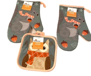Ernte 2 Topflappen und 1 Ofenhandschuh in Herbstdeko - Bild 1 von 4
