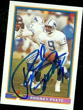 Rodney Peete autographed Football Card (Detroit Lions) 1991 Bowman #150 - Image 1 of 1