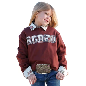 Cruel Youth Girl's Rodeo French Terry Burgundy Sweatshirt CWK8002001 - Picture 1 of 7