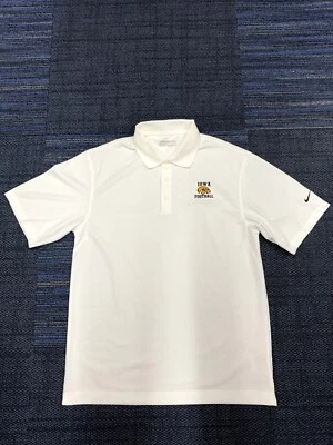 Nike Dri-Fit Polo Iowa Hawkeyes Football Men’s Shirt White Sz Medium - Image 1 of 4