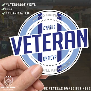 Retro inspiriertes Zypern-Veteranen (UNFICYP) Vinyl UV laminiertes Aufkleber - Bild 1 von 4