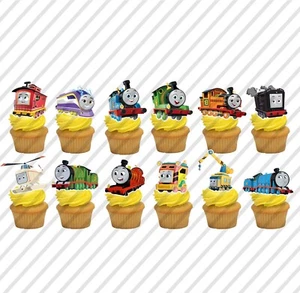 12 Thomas Go Engines Cupcake Topper Engine Train Food Birthday Party Kid Trains - Picture 1 of 1