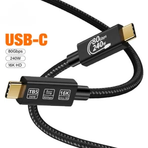 USB C to USB C Charging Cable 240W 80Gbps Data Thunderbolt 5 16K@60Hz USB4 Cord - Picture 1 of 10