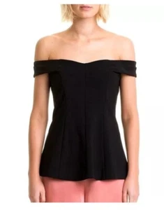 COUNTRY ROAD Top Women Small Black Off Shoulder Top NEW Rep $99.95 - Picture 1 of 18