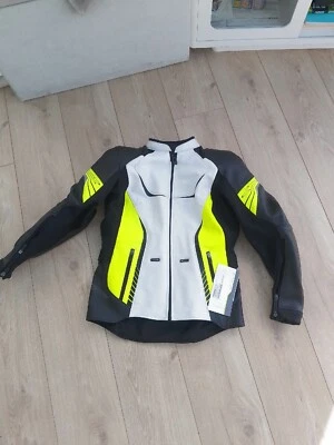 womens macna leather motorbike jacket size 10-12 - Image 1 of 4