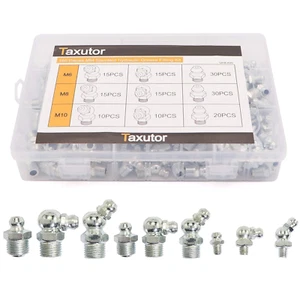 160-Pieces MM Metric Hydraulic Zerk Grease Fitting Assortment Set Kit - M6 M8 M1 - Picture 1 of 12