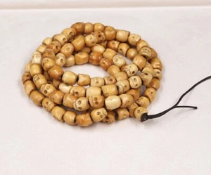 Skull Mala Prayer Beads 108, crystal, Buddhist, meditation Eliminate worry - Foto 1 di 2