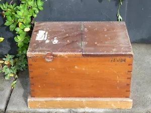 ANTIQUE AUSTRALIAN CEDAR WOODEN TIMBER BALLOT VOTING BOX CHEST TRUNK - Picture 1 of 13