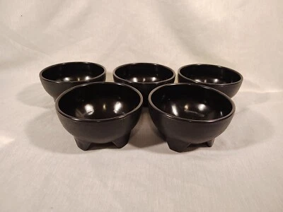 5x Cuencos de salsa estilo restaurante de plástico negro salsas guacamole  Foto 1 de 4