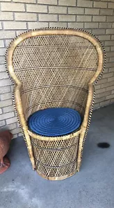 Peacock Throne Full Size Adult Wicker Peacock Rattan Chair - Picture 1 of 14