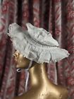 ANTIQUE VICTORIAN 19TH C CHILD’S PANCAKE HAT W PIPING - GREAT FOR DOLL