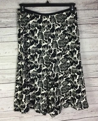Banana Republic Women's Multicolor Floral A-Line Silk Blend Pleated Skirt Size 6 - Image 1 of 4
