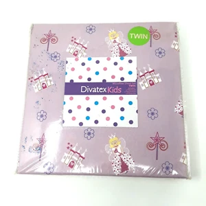 Girls Twin Sheet Set Princess on Pink Twin Sheet Set - Picture 1 of 8