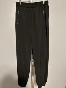New York & Company schwarze Hose kleiner Jogger-Stil Reißverschlusstaschen Gummibund - Bild 1 von 7