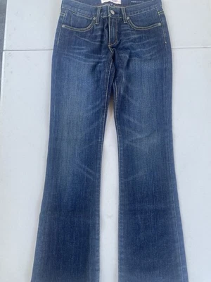 Женские джинсы из бумажной джинсовой ткани и ткани синие с заниженной талией повседневные размер 26 - Изображение 1 из 4