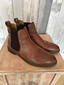 Men’s Dune London Character Dark Tan Chelsea Boots Size 11 - Picture 1 of 8