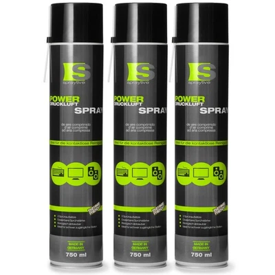 Spraytive 3x750ml Druckluftspray Luftdruckspray Druckgasspray Reinigungsspray