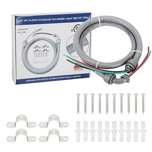 4FT Power Whips Assembly 1/2Inch 4FT Flexible Electrical Conduit Enduring - Picture 1 of 7