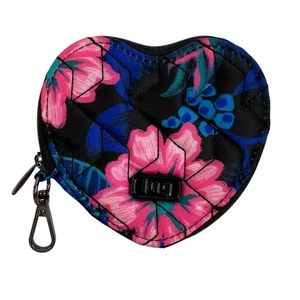 Bolsa de monedas con cremallera y corazón con cremallera para llaves bolsa con dije acolchado floral monedero estuche para auriculares - Imagen 1 de 12