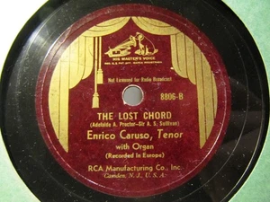 1912 TITANISCHE OPFER Benefiz Enrico CARUSO SULLIVAN Der verlorene Akkord VICTOR Schallplatte - Bild 1 von 2