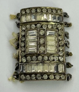 RIESIGE STERLING HALSKETTE/ARMBAND VERSCHLUSS - PAVE MIT KLAREN STRASSSTEINEN (S989)  - Bild 1 von 8
