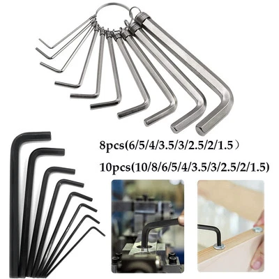 8pcs 10pcs 1.5-10mm Mini Hexagon Hex Allen Key Chain Set Wrench Screwdriver Kit - Image 1 of 4