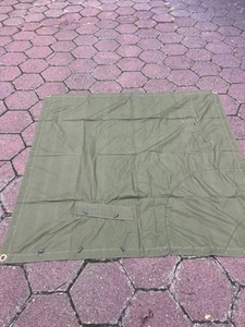 Original Romanian Army Military Tent Tarpaulin OD Green 180x180cm Used - Picture 1 of 8