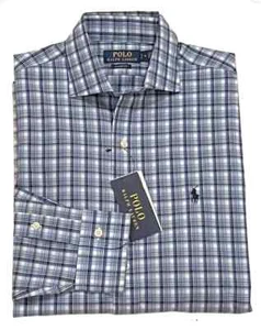 $115 Polo Ralph Lauren Camisa de vestir elástica a cuadros calce clásico manga larga S 15 - Imagen 1 de 7