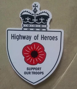 Canada Highway Of Heroes Support Our Troops (white) Decal (4") - Picture 1 of 1