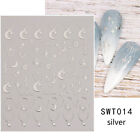 Sliver Nails Stickers Mental Sun Moon Star Lock Angel Wing Decals Nail Charms 3D