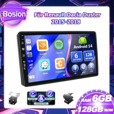 6G+128GB Autoradio Für Renault Dacia Duster 2015-2017 GPS Navi CarPlay Android14 - Bild 1 von 4