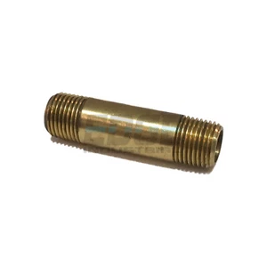 BRASS NIPPLE 1/8" X 1/8", 1-1/2" LENGTH, MALE NPT MNPT FUEL/AIR/WOG - Picture 1 of 2