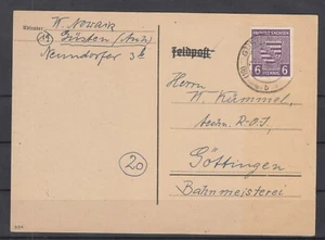 DC7933/ GERMANY SOVIET ZONE – SACHSEN – MI # 69 Xb SINGLE ON CARD - Picture 1 of 1