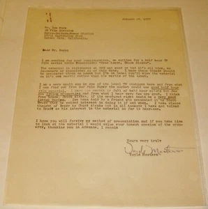 1957 signed MGM Dokument Voyle Masters Sam Marx - Bild 1 von 4